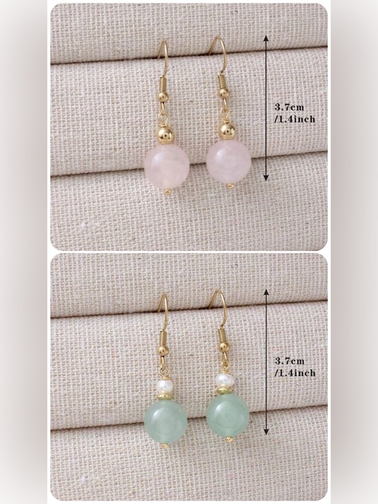 Jewelry - Natural Crystal Stone Drop Pierced Earrings For Women NEW